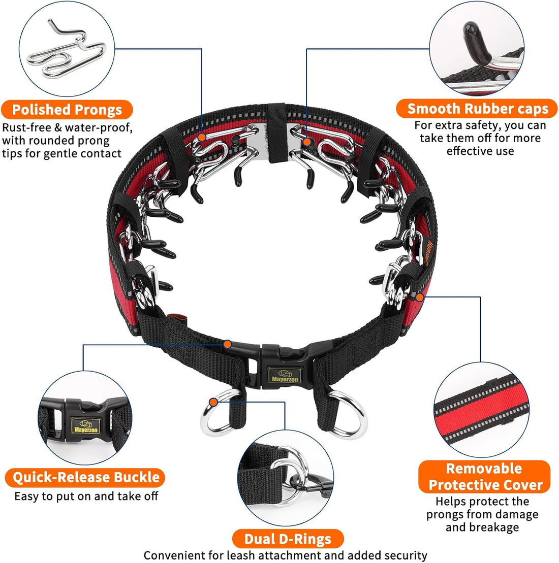 Mayerzon Hidden No Pull Dog Collar for Large Medium Small Dogs
