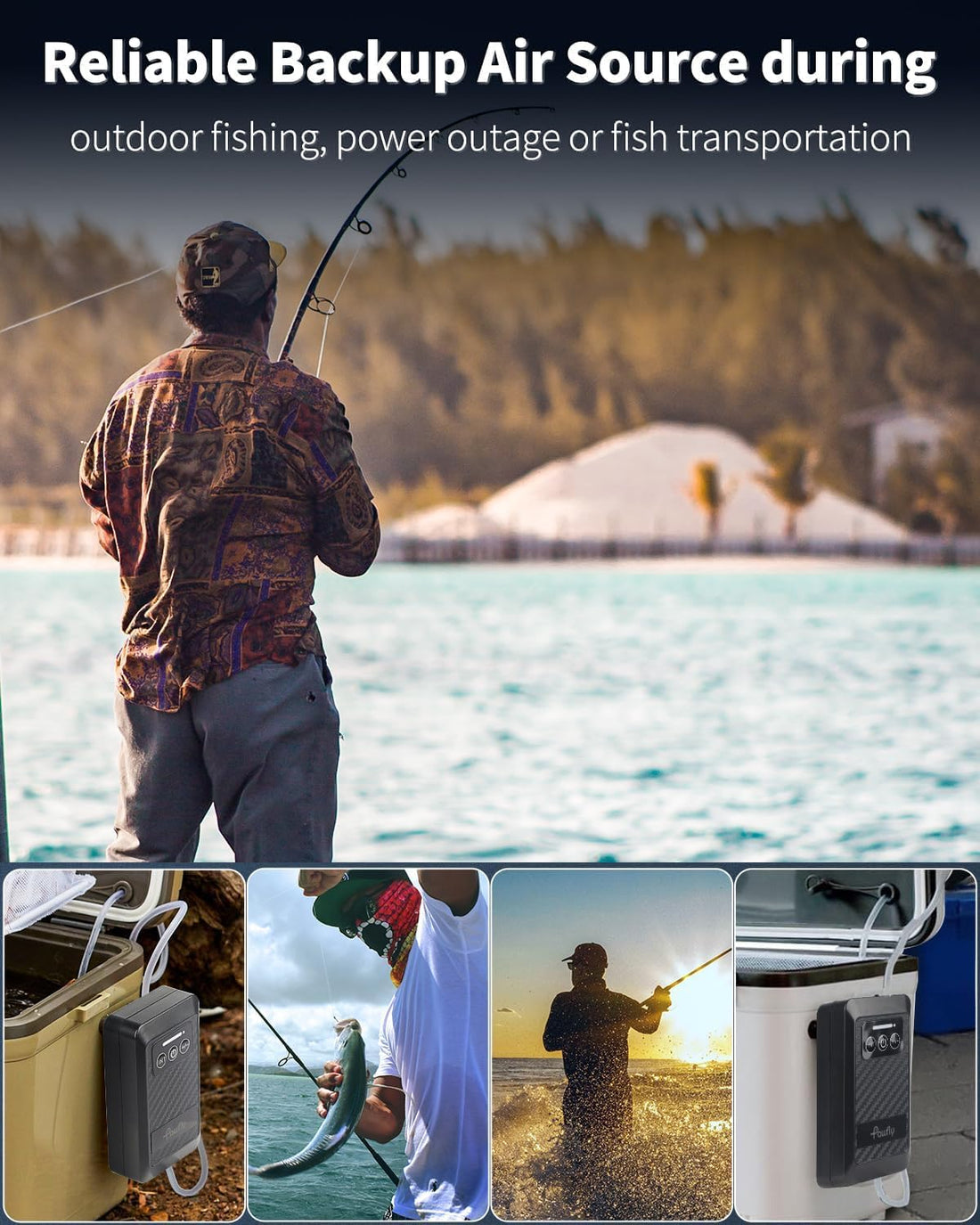Pawfly Aquarium Lithium Battery Powered Air Pump USB Rechargeable