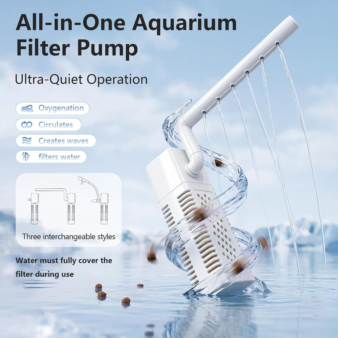 5 Gallon Fish Tank Aquarium Starter Kit with Filter and Light