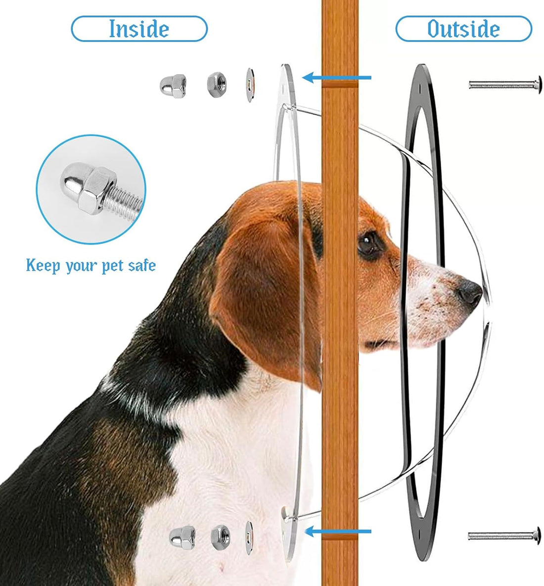 2 Pack Dog Fence Window with Air Holes Diameter 12.44" Deep 4.92"