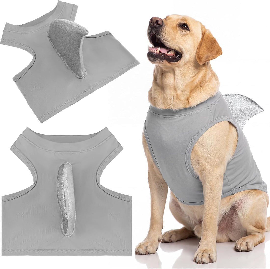 2 Pcs Halloween Dog Shark Costumes Fish Fin Dogs Costume