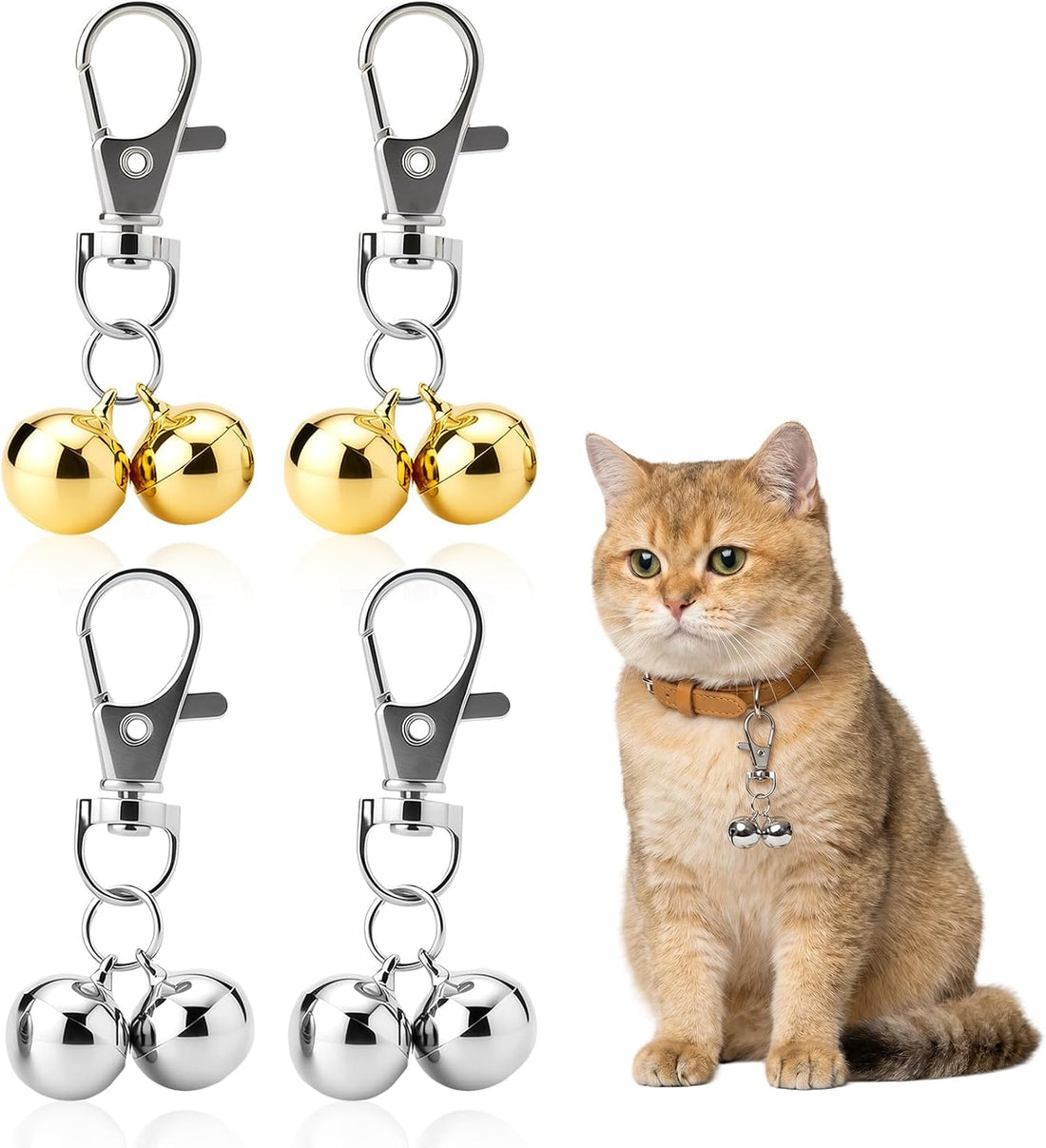 4 Pcs Cat Bell, Pet Bell for Cat Dog Collar, Small Jingle Bells