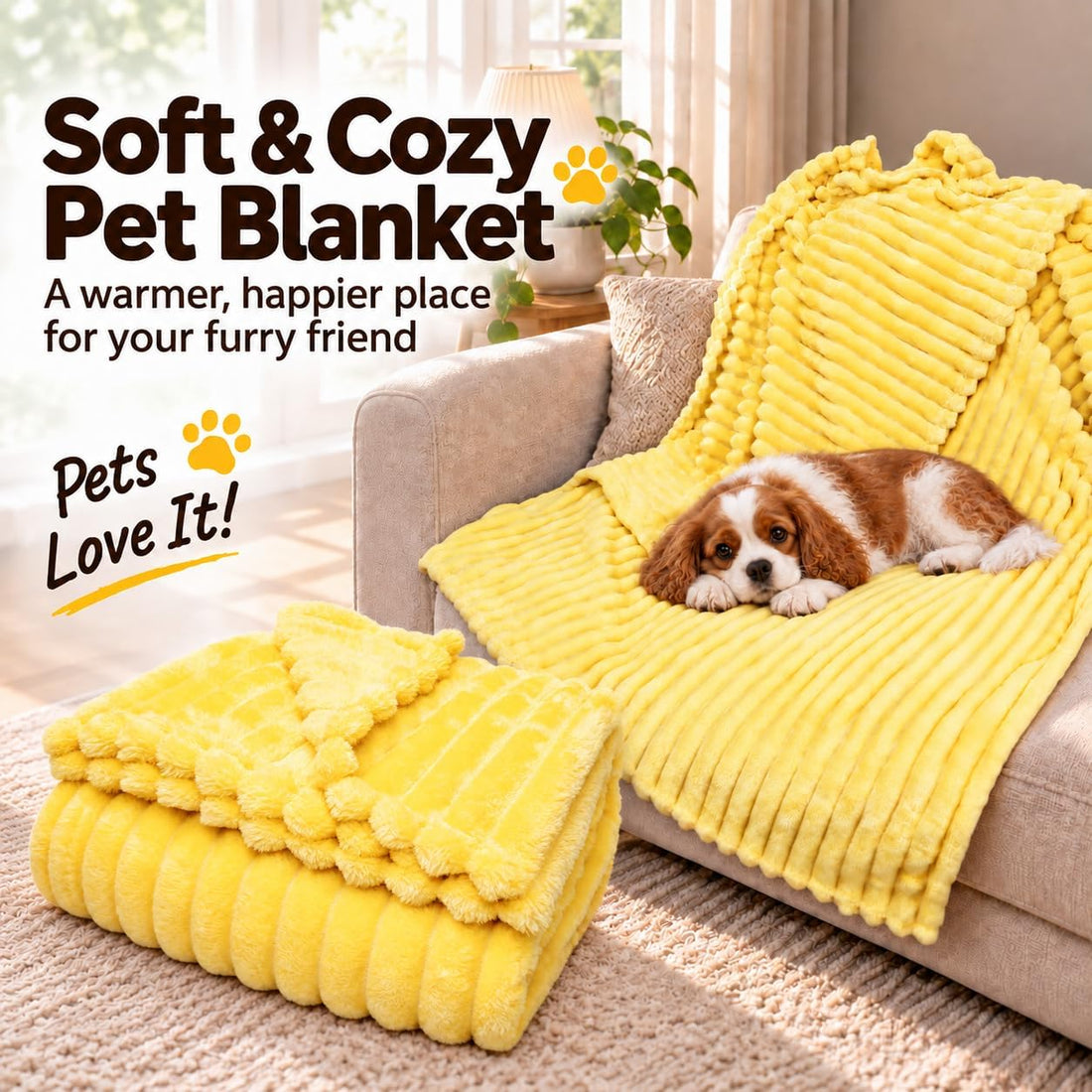 Yellow Dog Blanket Emotional Support Blanket for Dogs