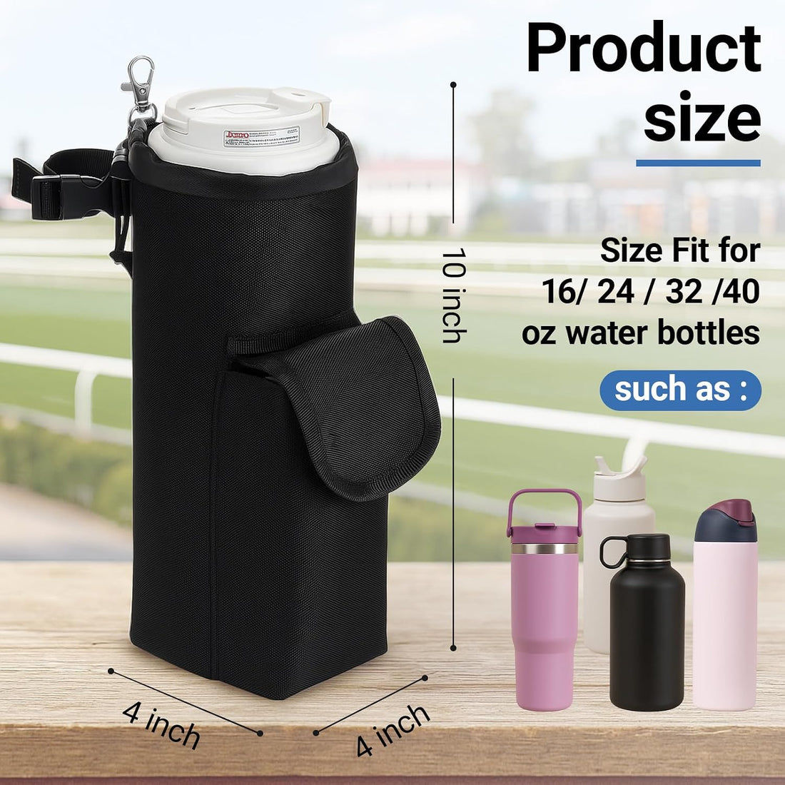 Soulchen Saddle Water Bottle Holder Pocketed Saddlebag Adjustable
