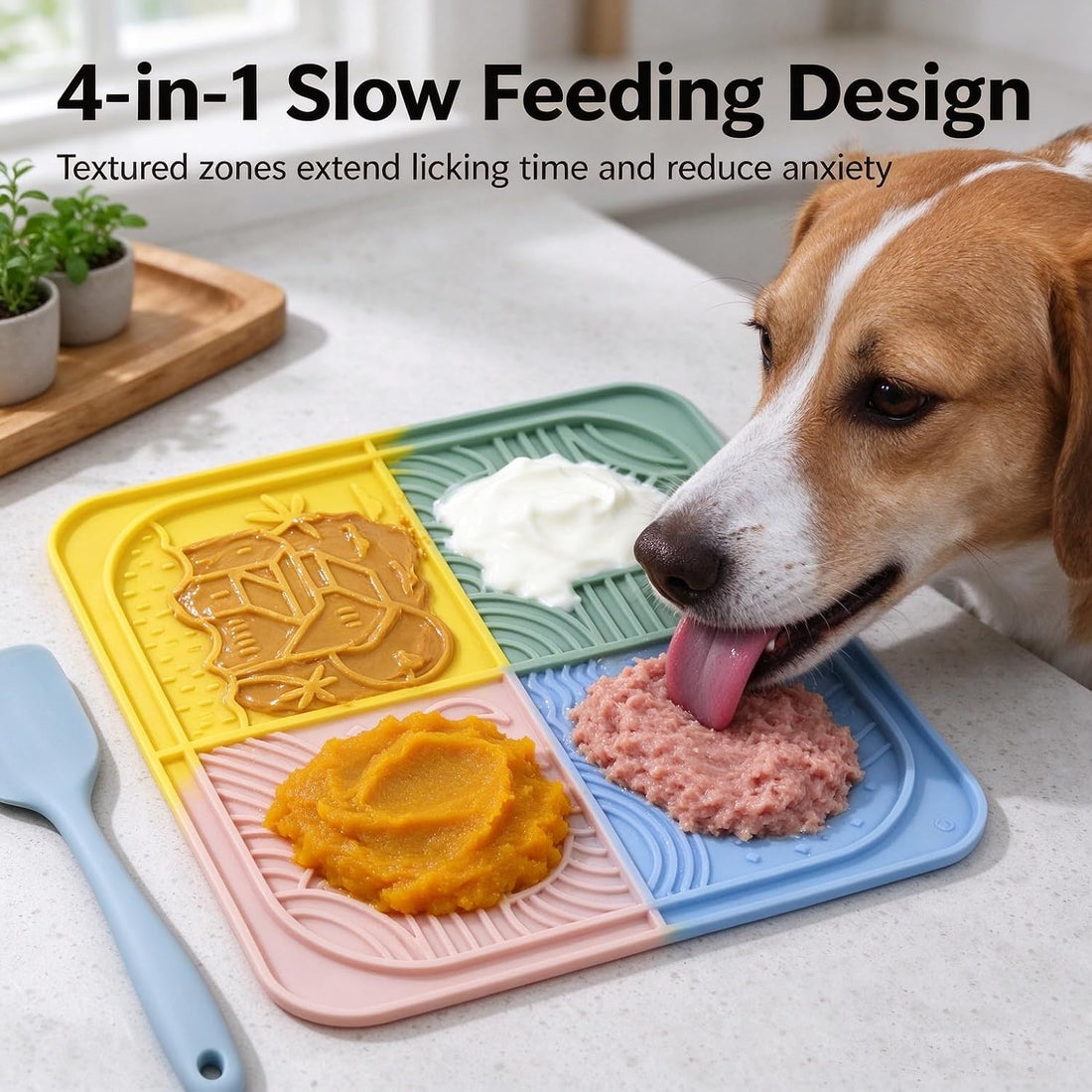 3 Pack Dog Lick Mat, Silicone Slow Feeder with Strong Suction Cups
