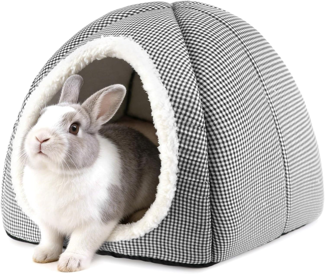 Rabbit Hideout Bed for Large Bunnies, Soft Plush Bunny House