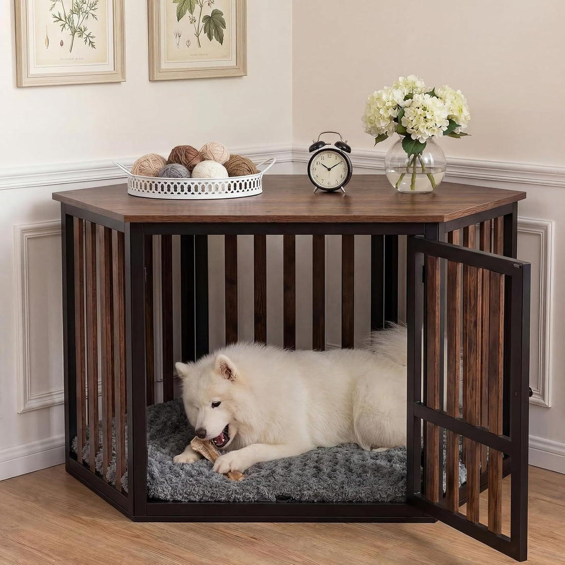 Fanfanwin 42.5 x 23.8 Inch Dog Kennel Pad Furniture Crate Corner