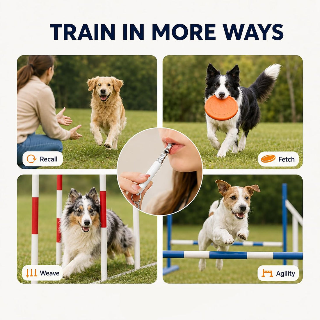 2 Pack Dog Whistle, Adjustable Dog Whistle to Stop Barking