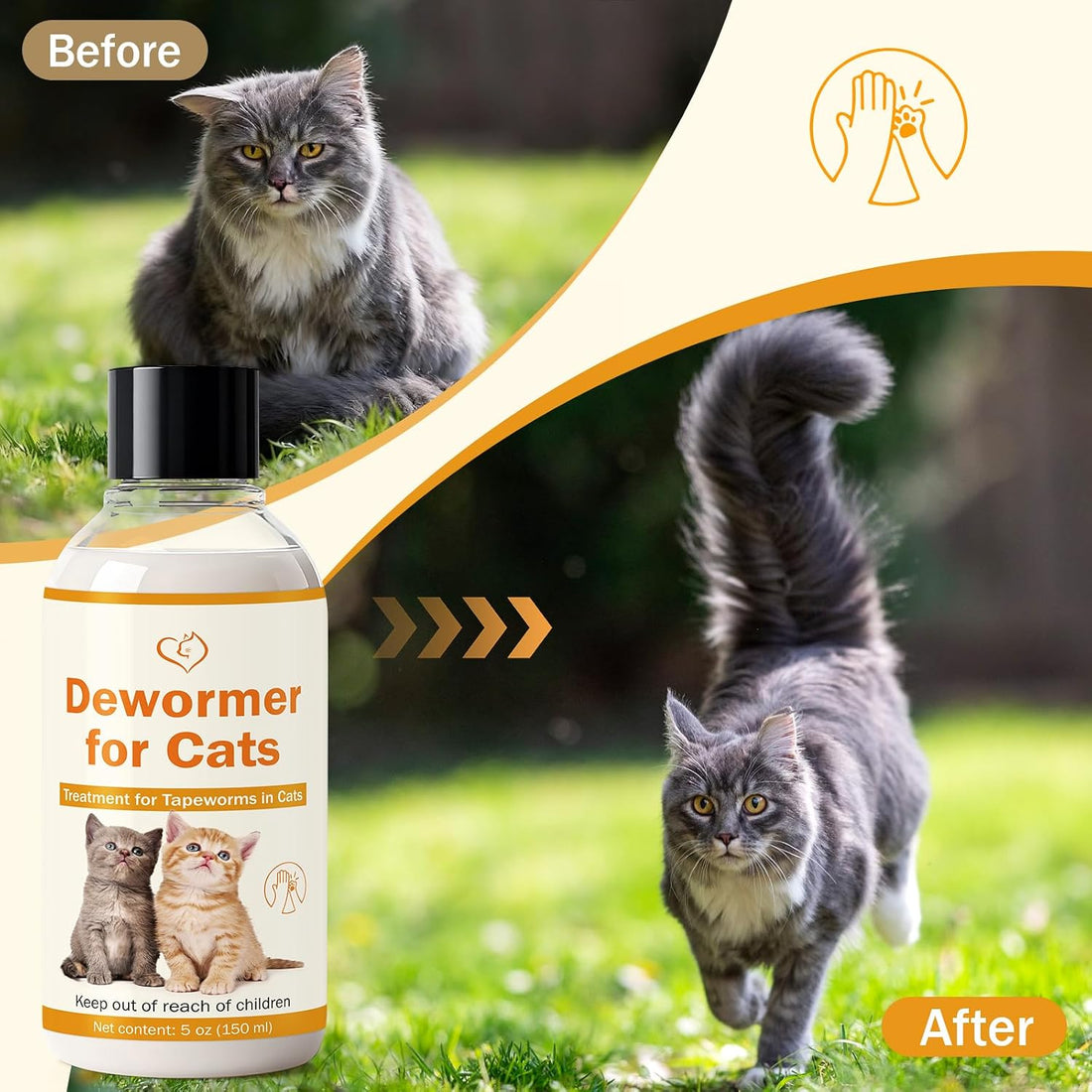 Cat Dewormer, Tapeworm Dewormer for Cats & Kittens, 2 Weeks & Older