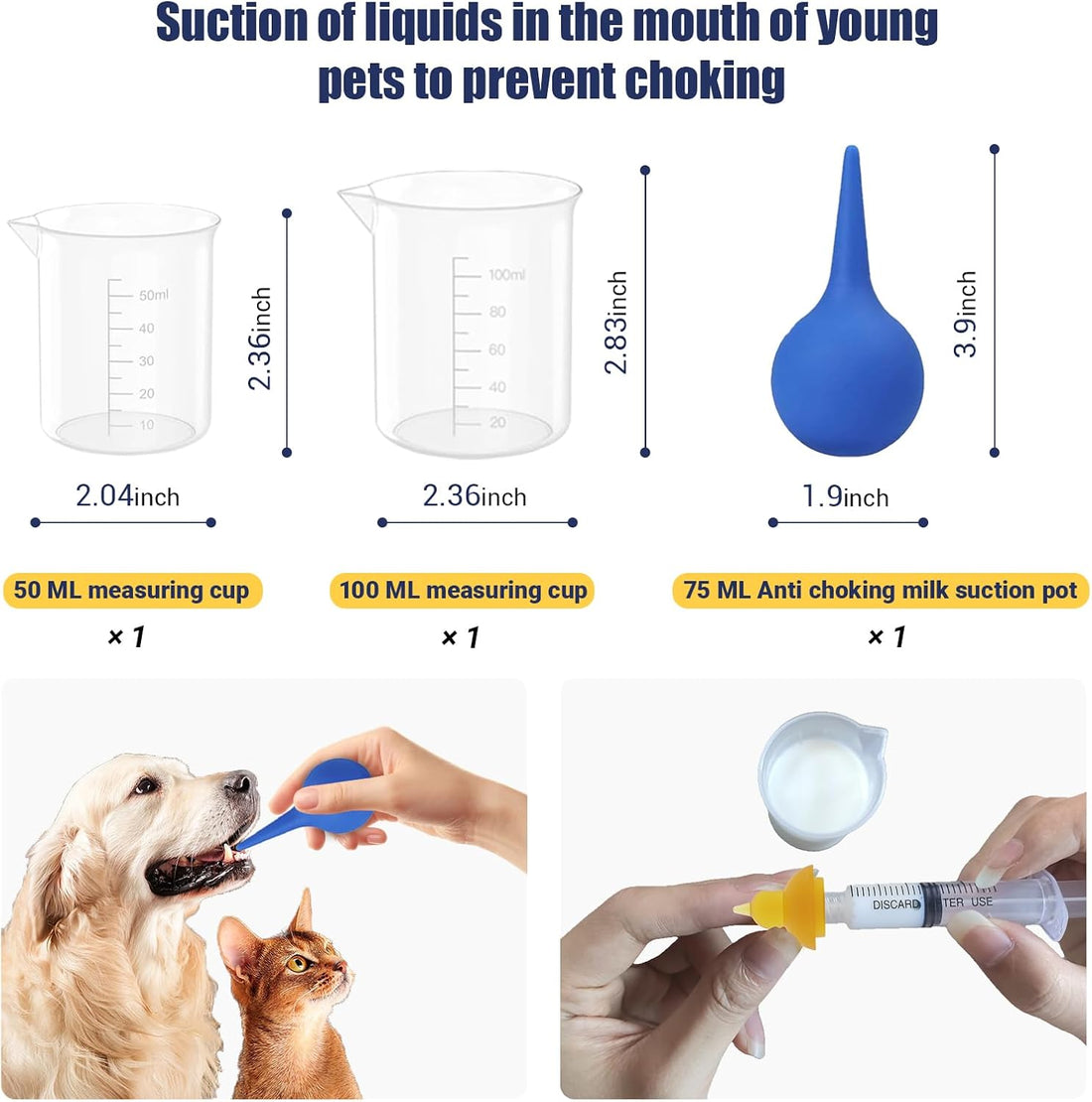 Kitten Bottle Feeding Kit, Newborn Nursing Bottle with Silicone