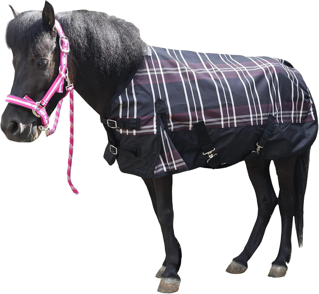 600D Mini Horse/Pony Blanket, 0g No-Fill Waterproof Turnout Sheet