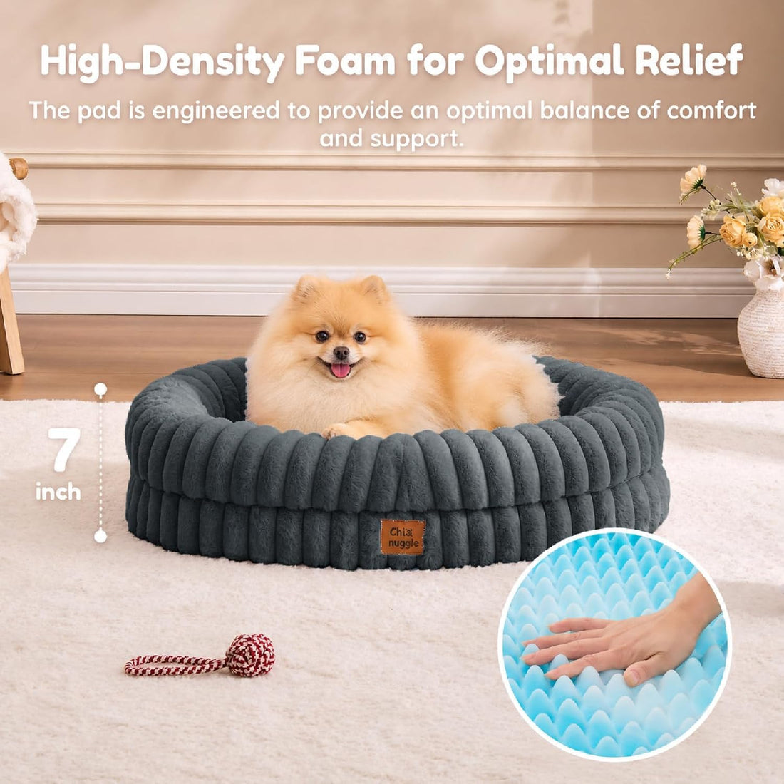ChiXnuggle Orthopedic Dog Bed for Medium Dogs