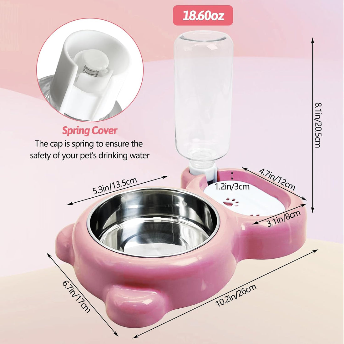 Rabbit Double Bowls Bunny Automatic Water Dispenser Detachable