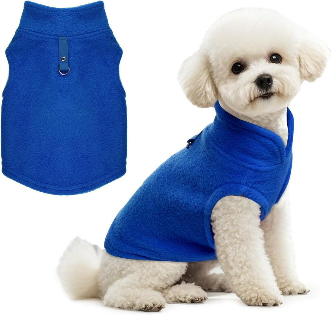 Rbenxia Dog Sweater with Leash Ring Dog Winter Fleece Outfit