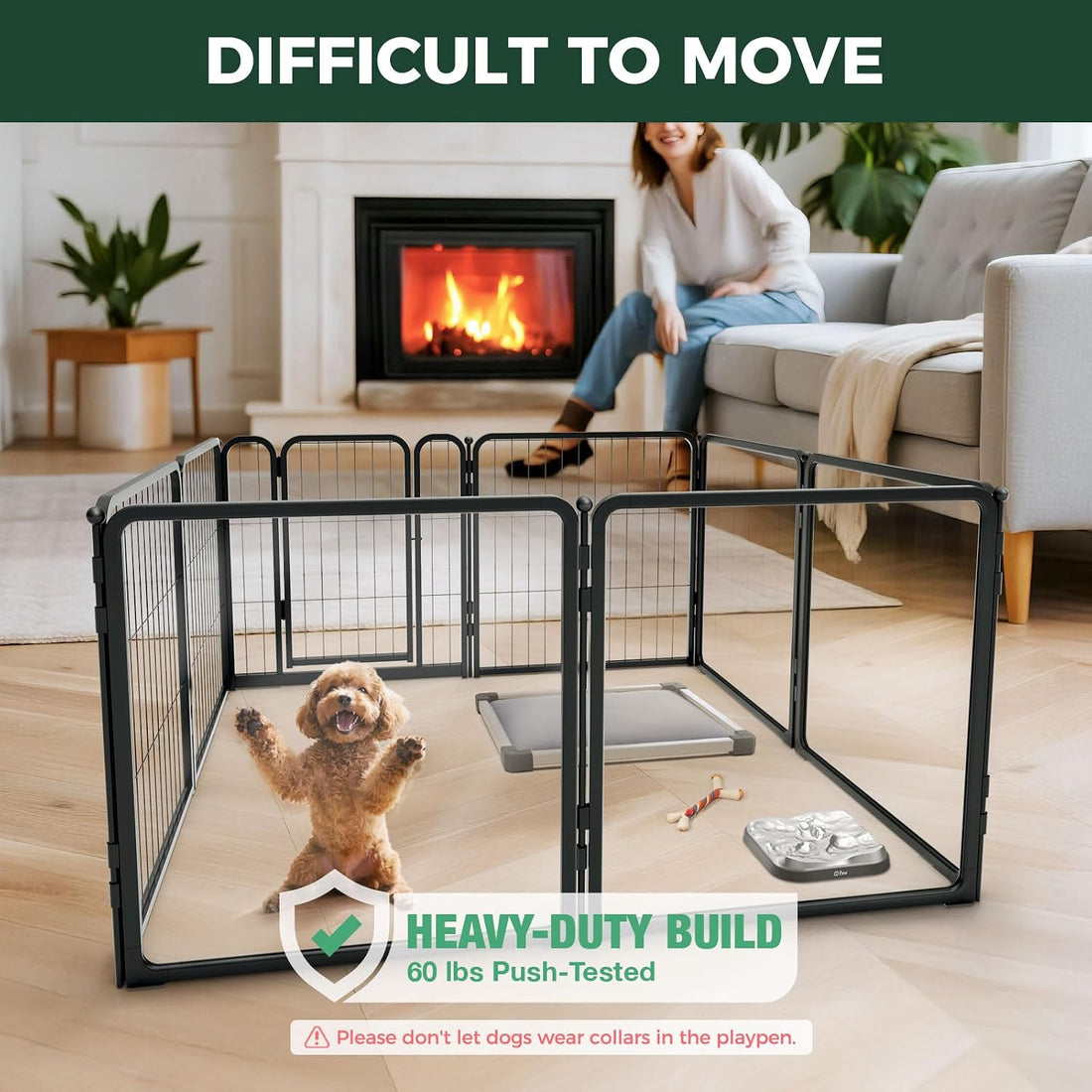 FXW AuraSpace Pro Acrylic & Wire Mesh Indoor Dog Playpen, 24" H