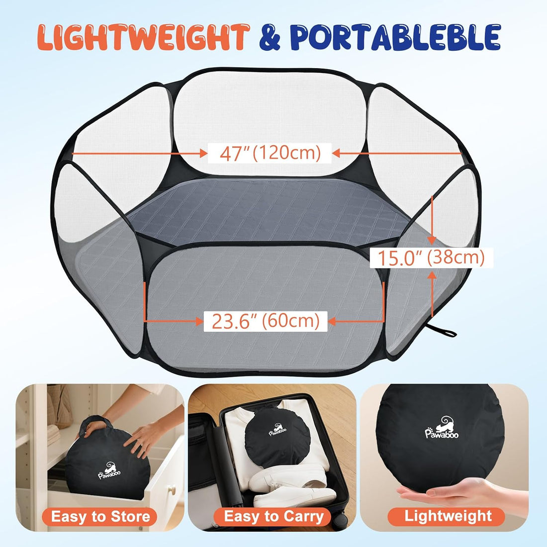 Pawaboo Small Animals Playpen with Pad