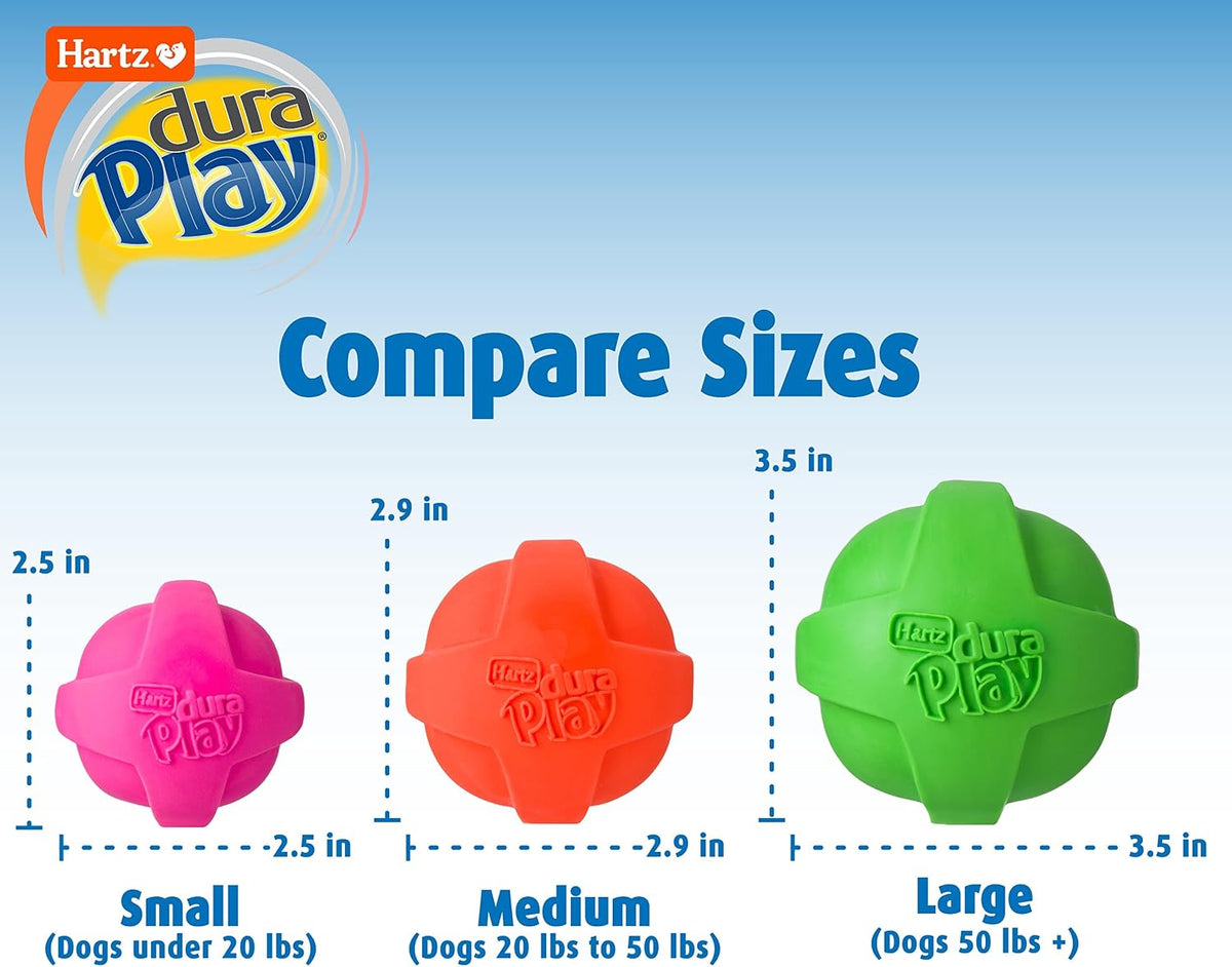 Hartz Dura Play Bacon Scented Squeak Ball Dog Toy for Small Breeds