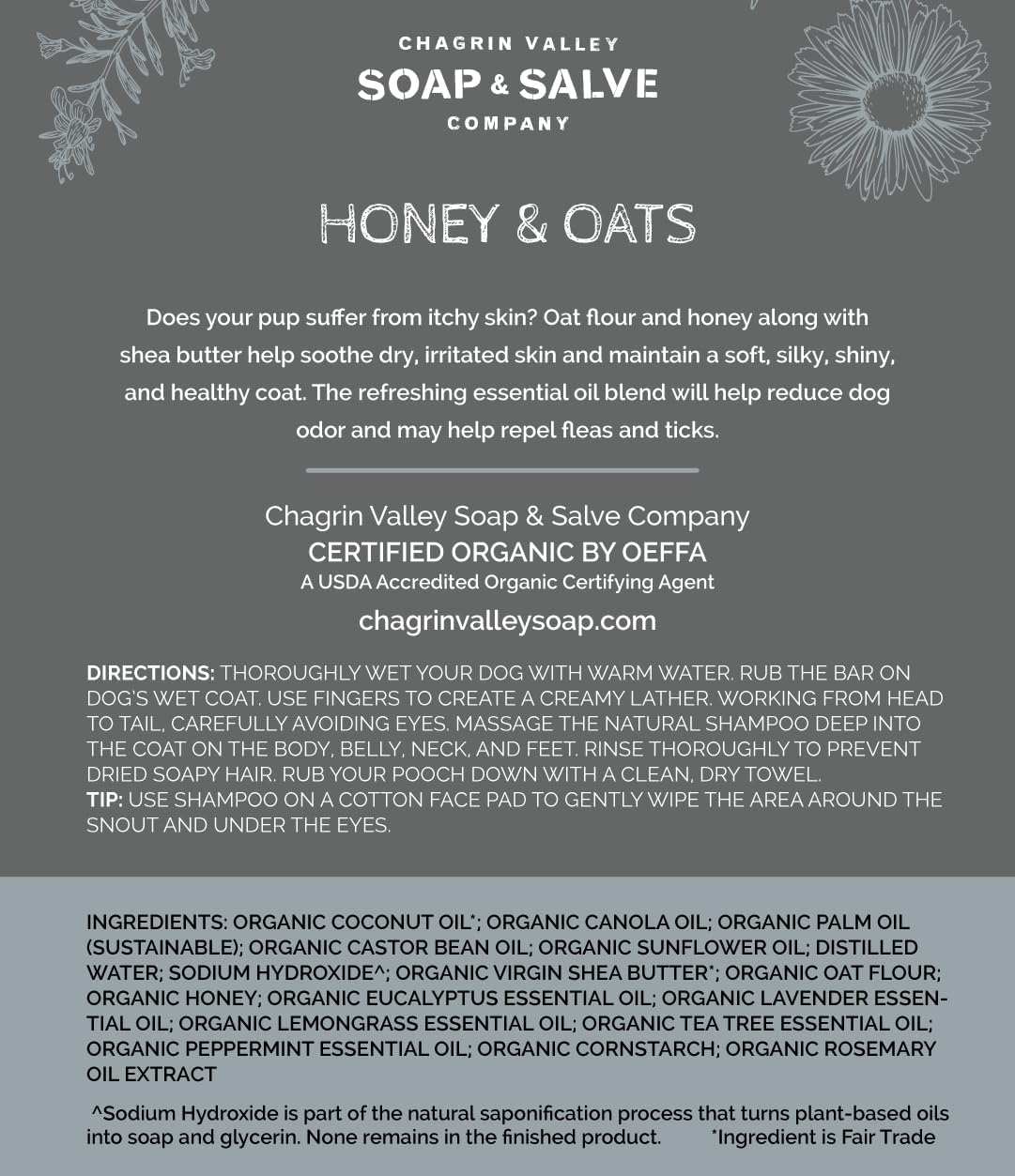 Chagrin Valley Soap & Salve Certified Organic Dog Shampoo