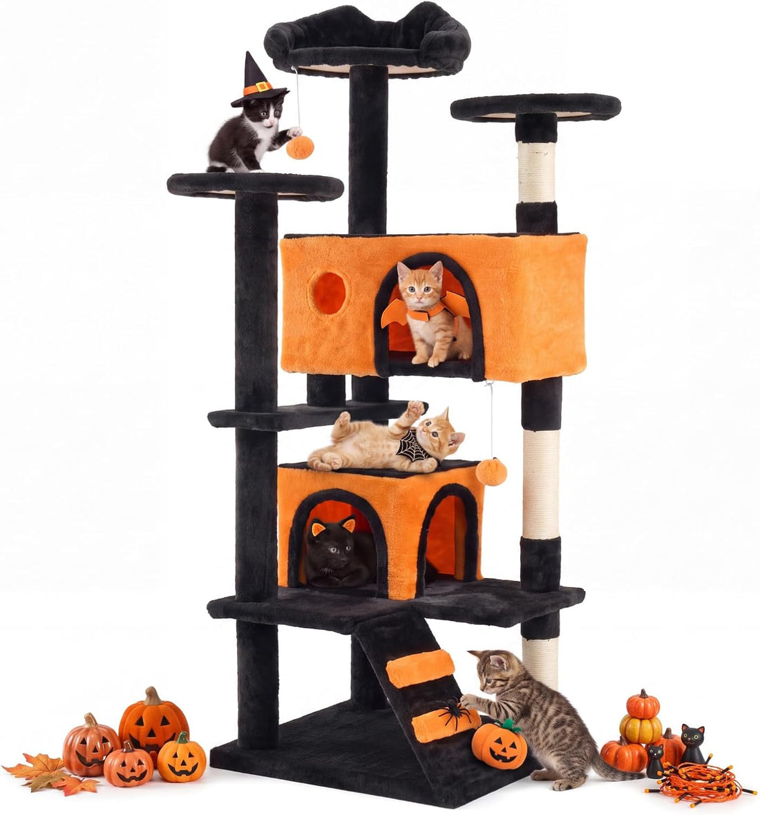 Sweetcrispy 54-inch Cat Tree Tower with Scratching Posts, Indoor Use