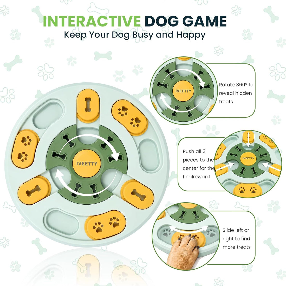 Dog Puzzle Toy, Treat Dispensing Interactive Dog Toys