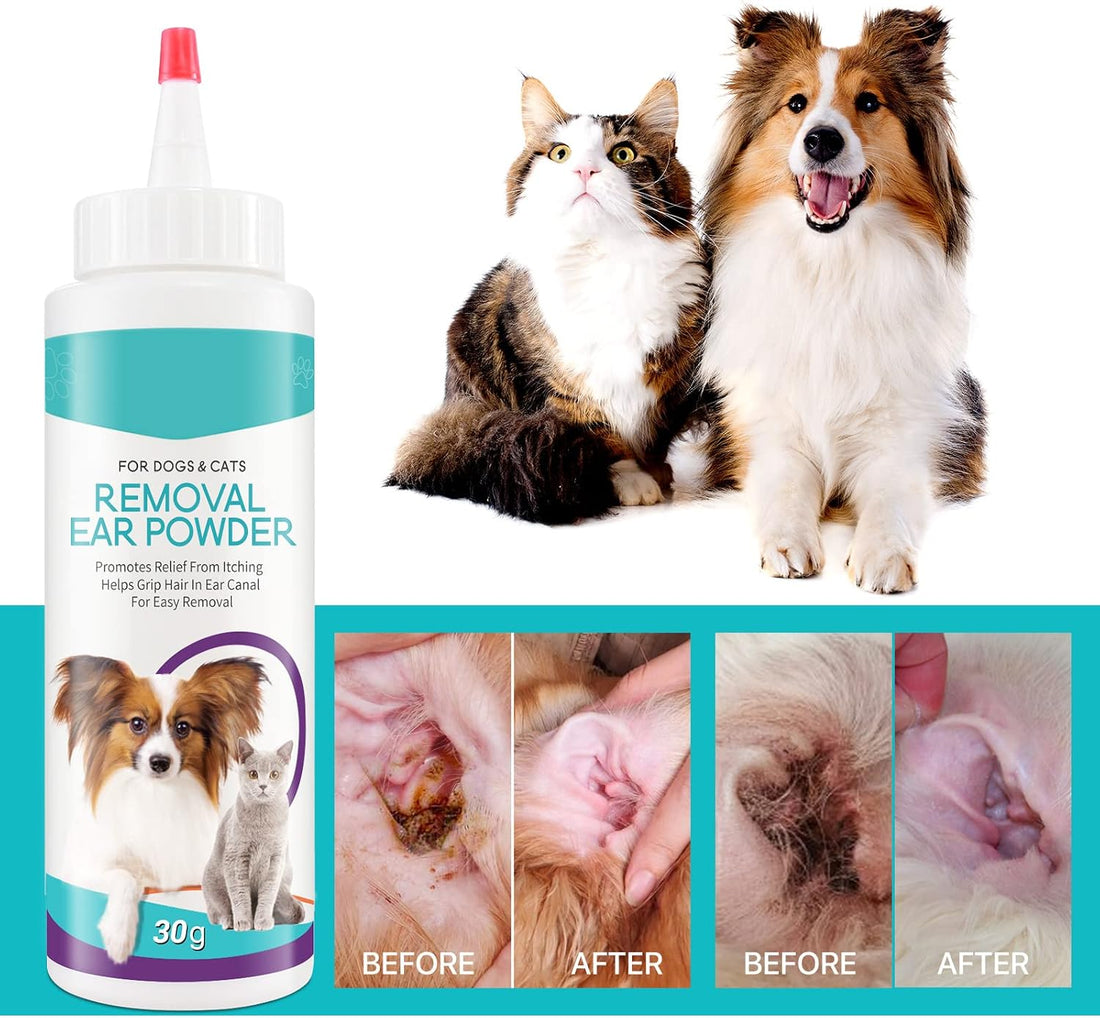 ZIXAOK Dog Ear Cleaner 30g - Removal Ear Powder for Pets,Dog Ear