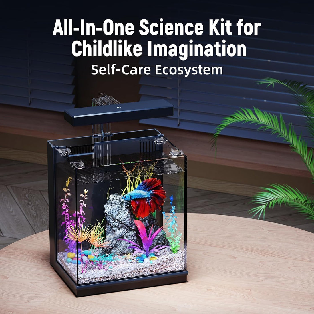 AQUASMITH Betta Fish Tank, 2 Gallon Aquarium Kit