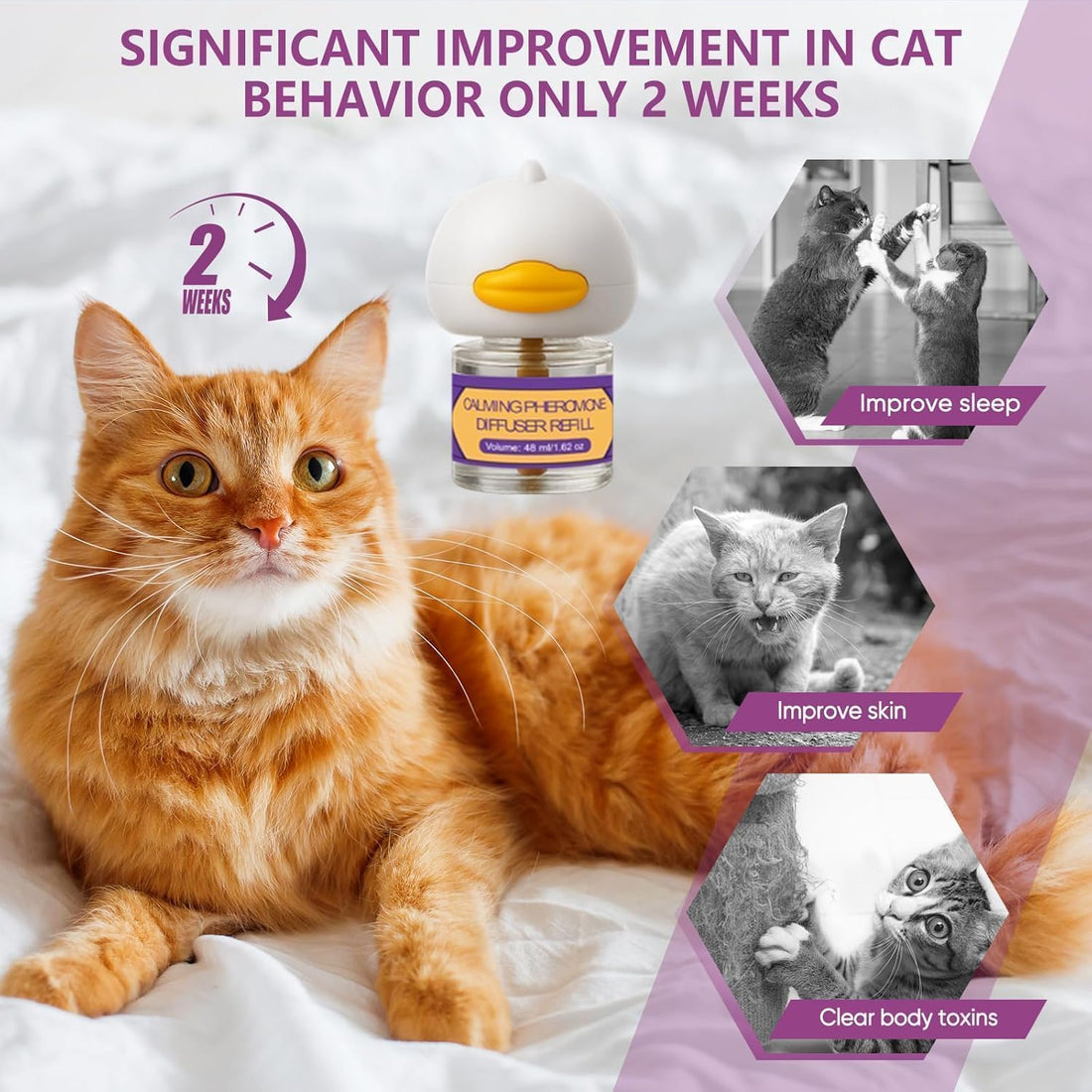Cat Calming Pheromone Diffuser Kit – 2 Plug-Ins & 4 Refills
