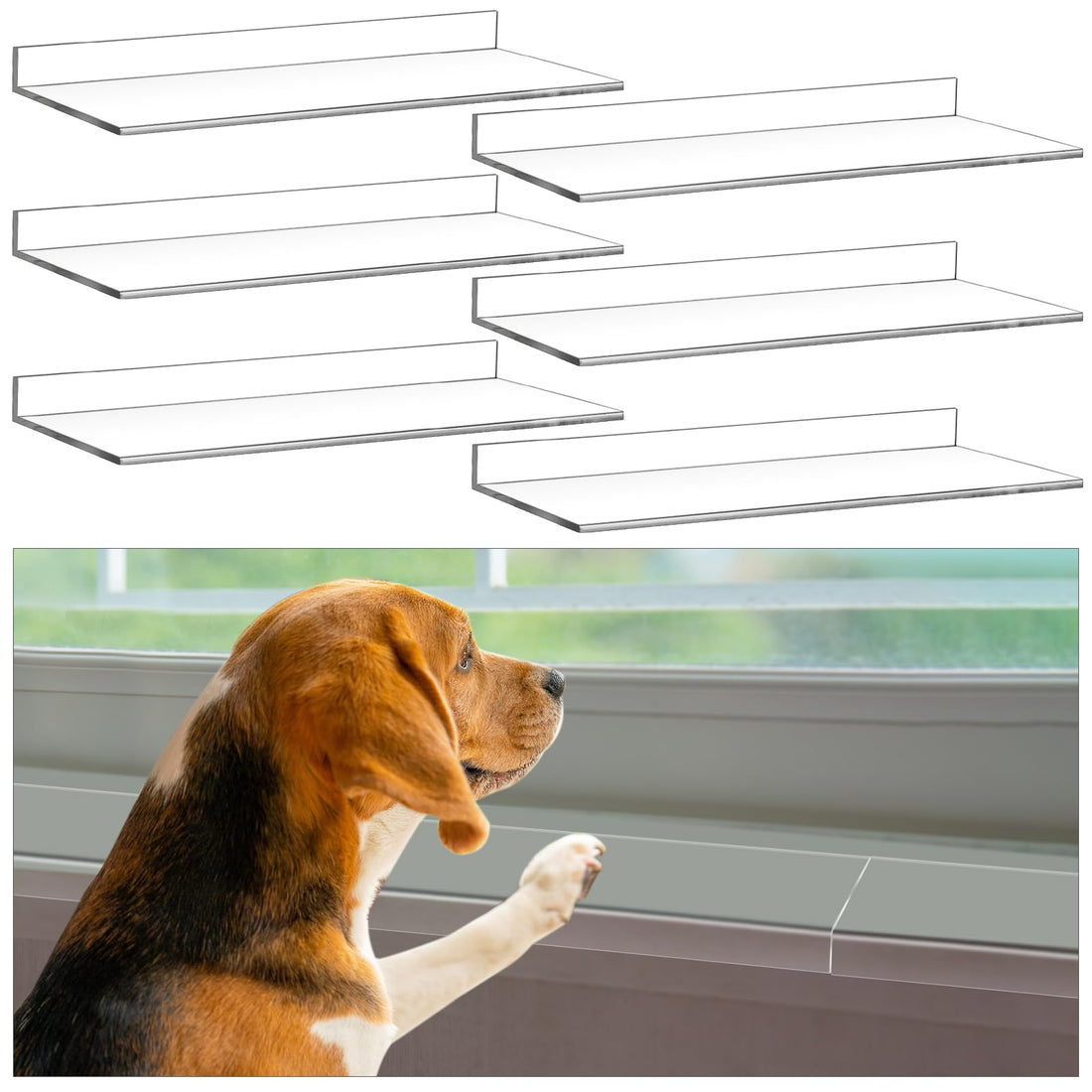 Wenqik 6 Pcs Window Sill Protector from Dog Cat Scratching Protection