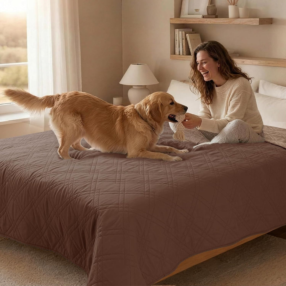 Waterproof 7 Layer Reversible Couch Covers for Dogs Bed Blanket