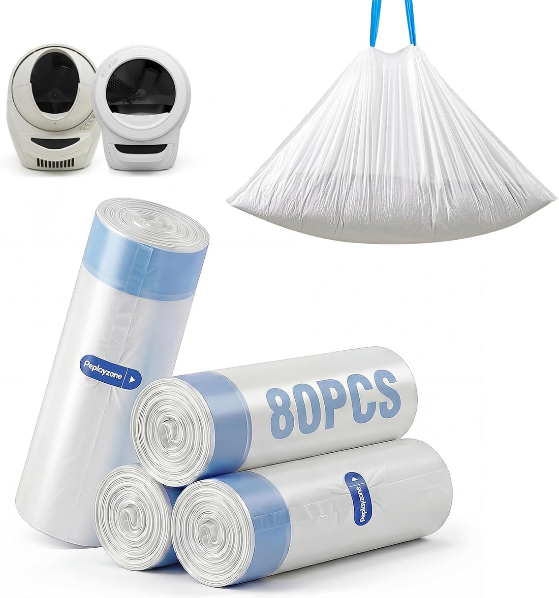 120 Count Cat Litter Bags Compatible with Automatic Litter Box Robot