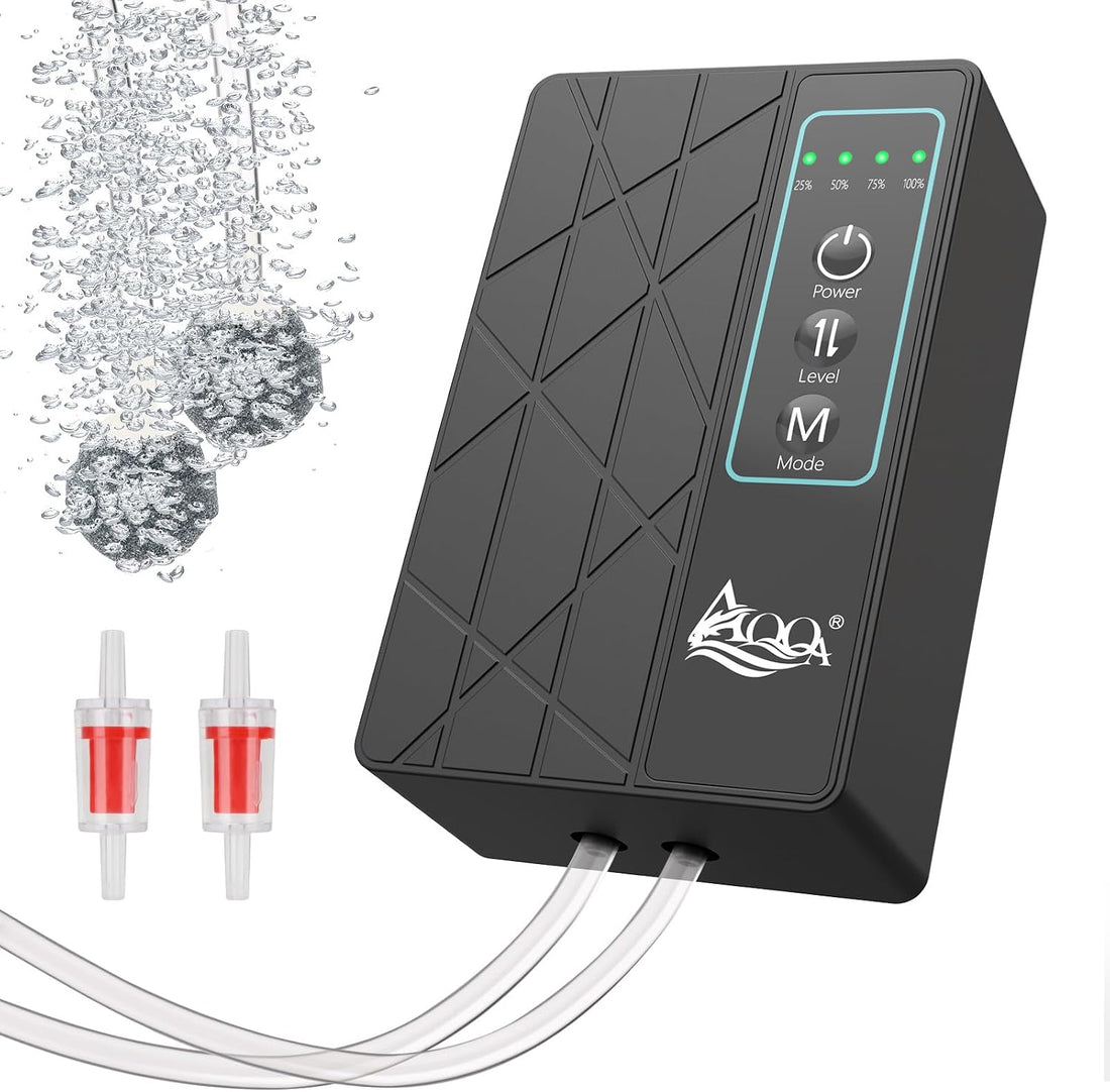 AQQA 30GPH USB Rechargeable Aquarium Air Pump