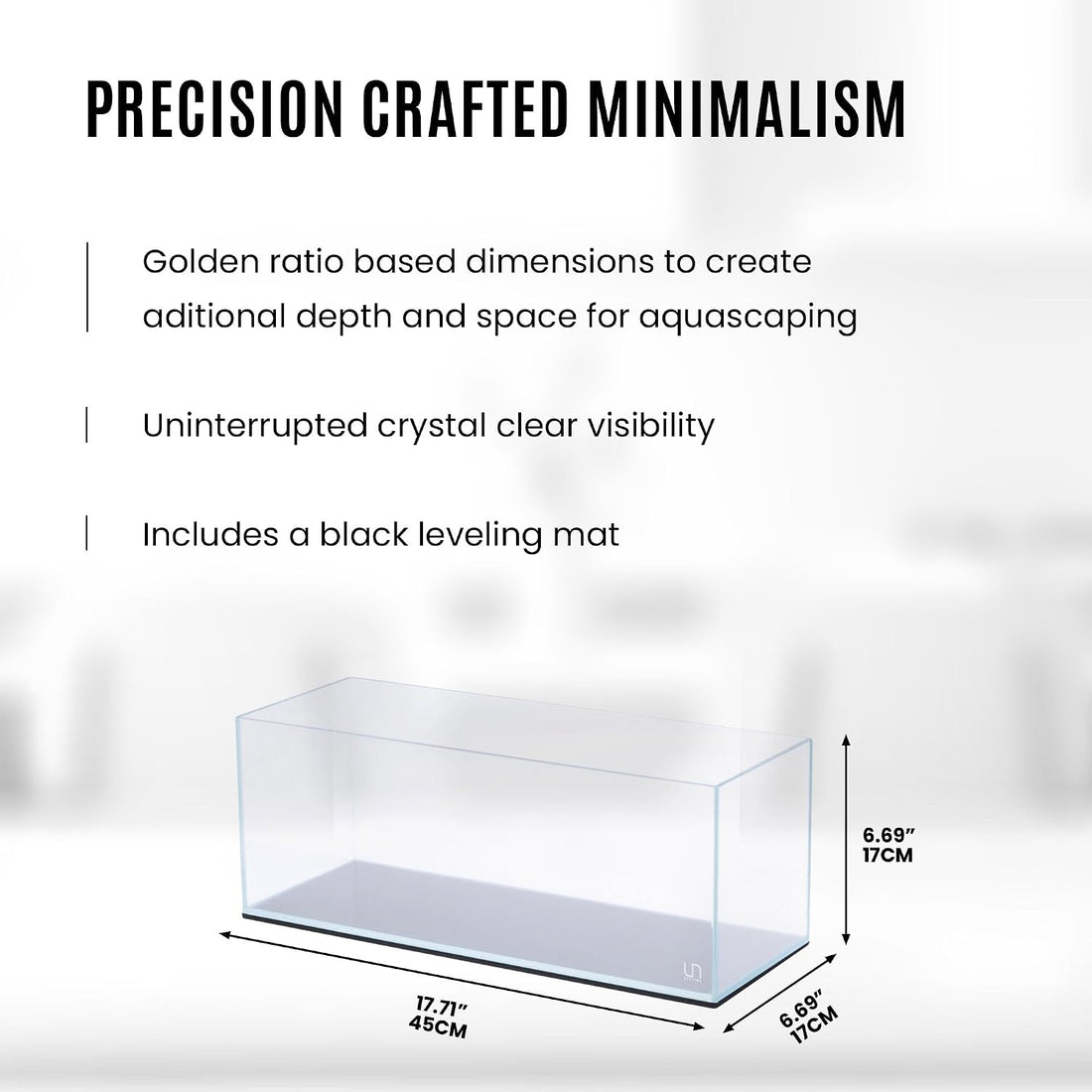 UNS Ultra Clear Rimless Tank - 3.4GAL | 13L - 17.71x6.69x6.69