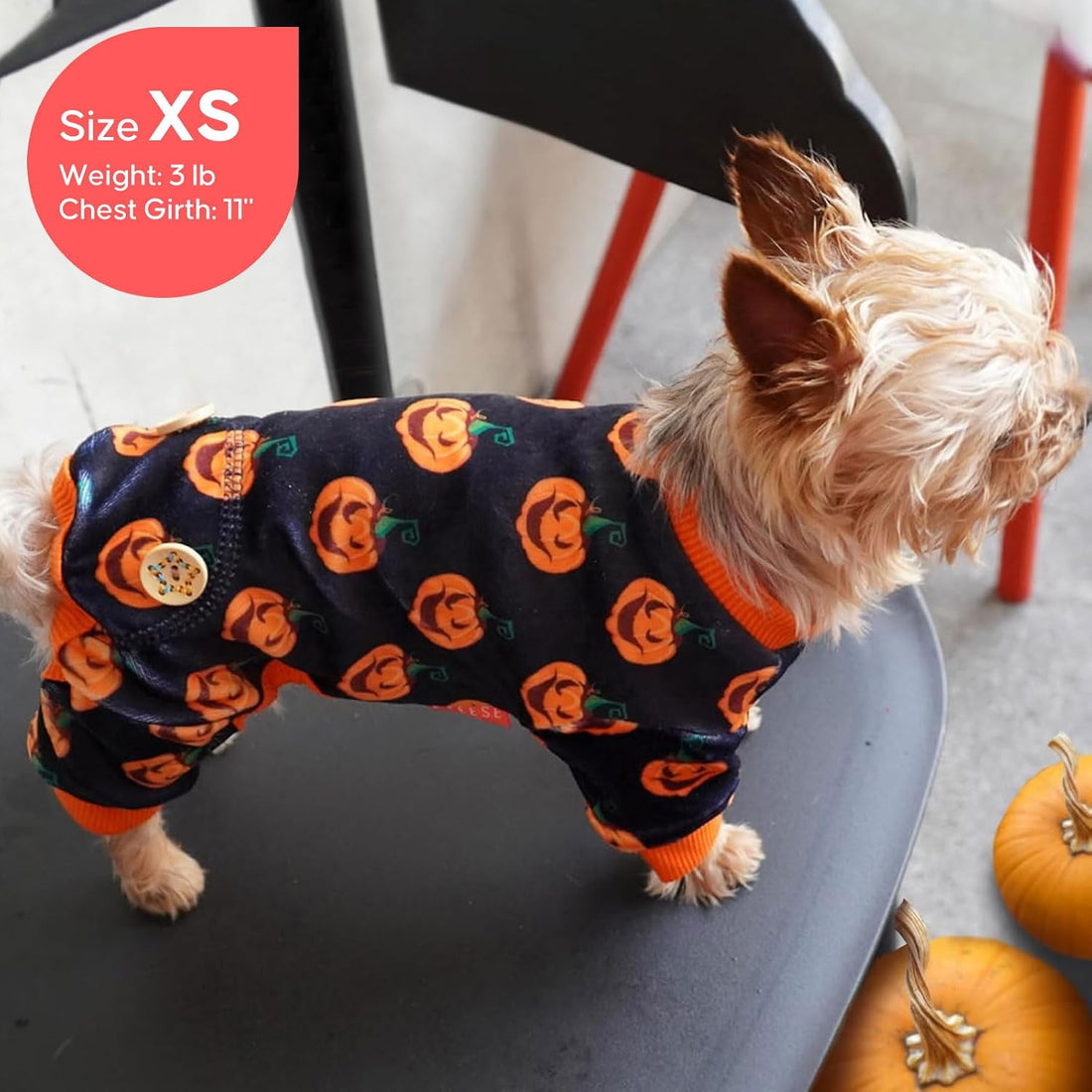 KYEESE Halloween Dog Pajamas for Medium Large Dog Onesie with Pumpkin