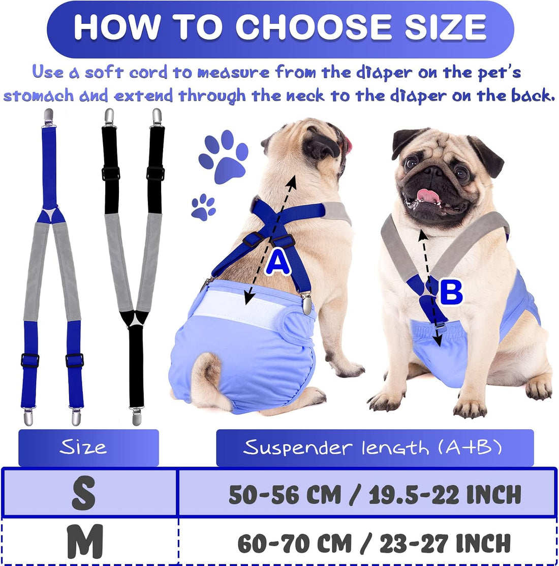 Saintrygo 2 Dog Suspenders Diaper Soft Adjustable