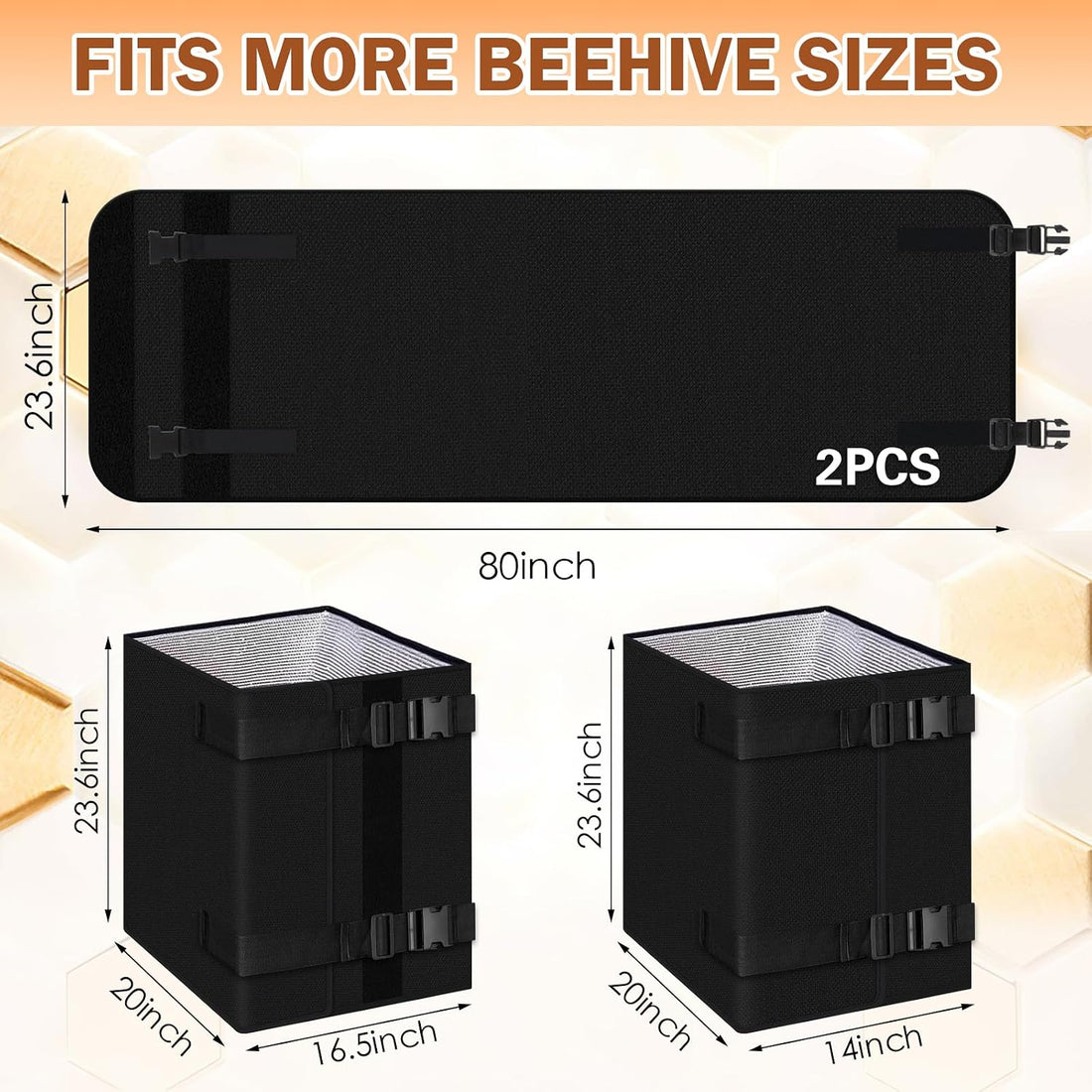 2Pcs 85" x 23.6" Bee Hive Insulation Wrap for 8 & 10 Frame Hives Warm