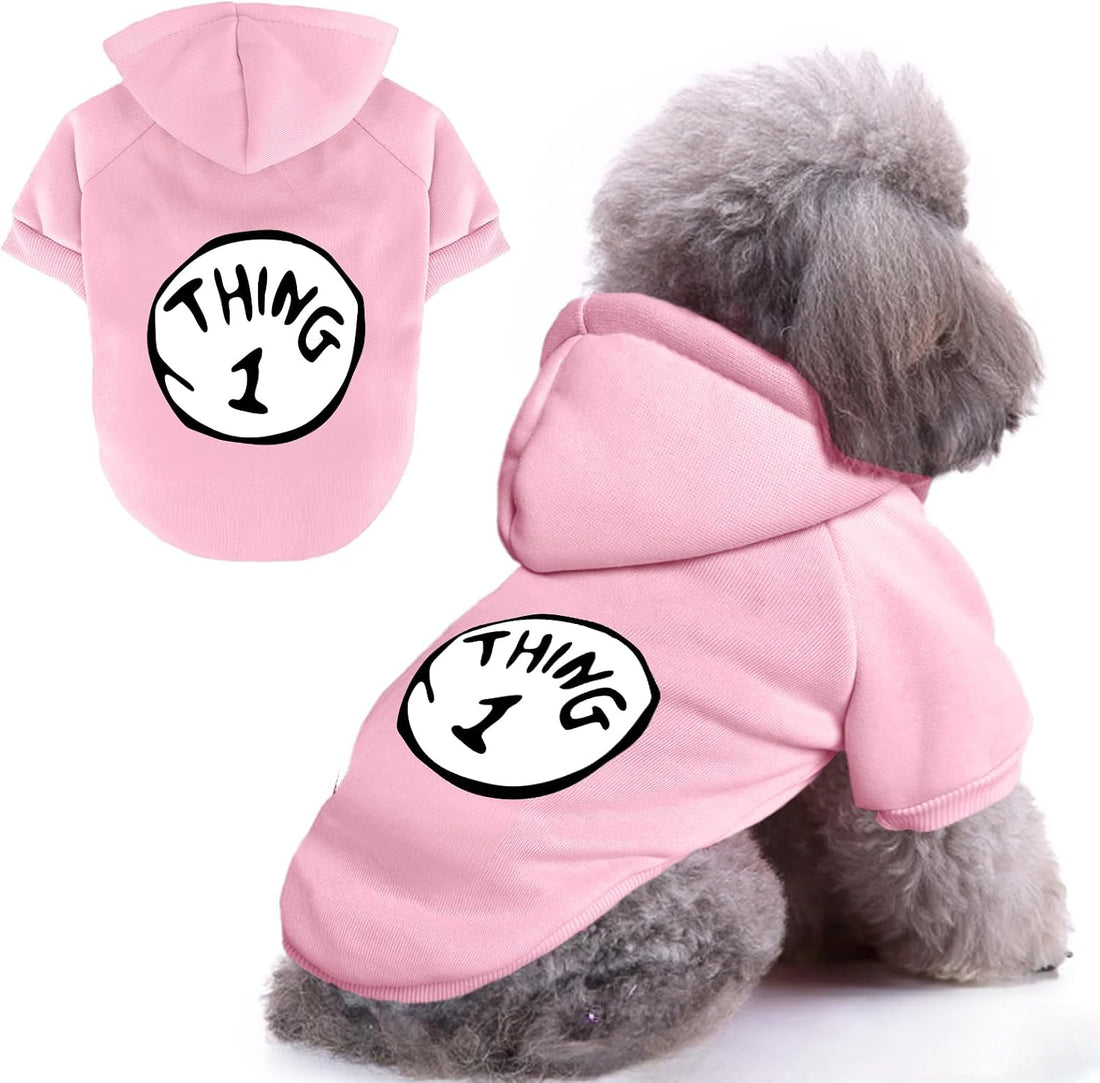Dog Hoodie Pet Clothes for Small Dogs Thing 1 Printed Hoodies Medium