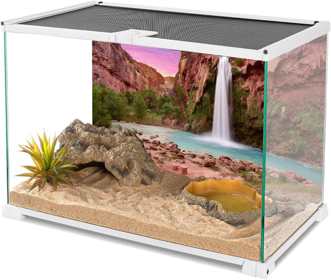 48x24 in Reptile Habitat Background Mountain Waterfall Terrarium