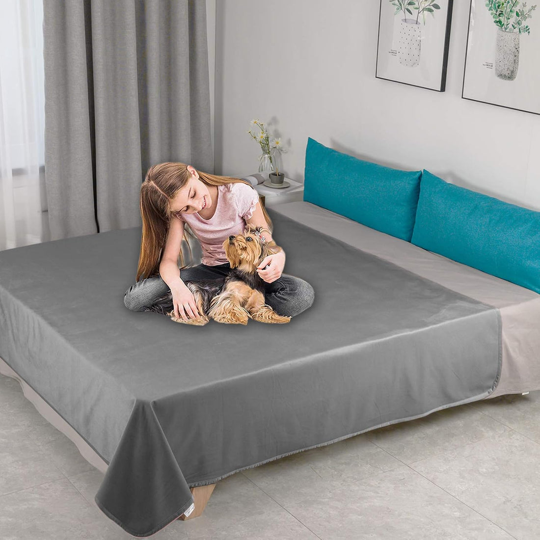 Ameritex Pet Bed Blanket Reversible 100% Waterproof Velvet Super Soft