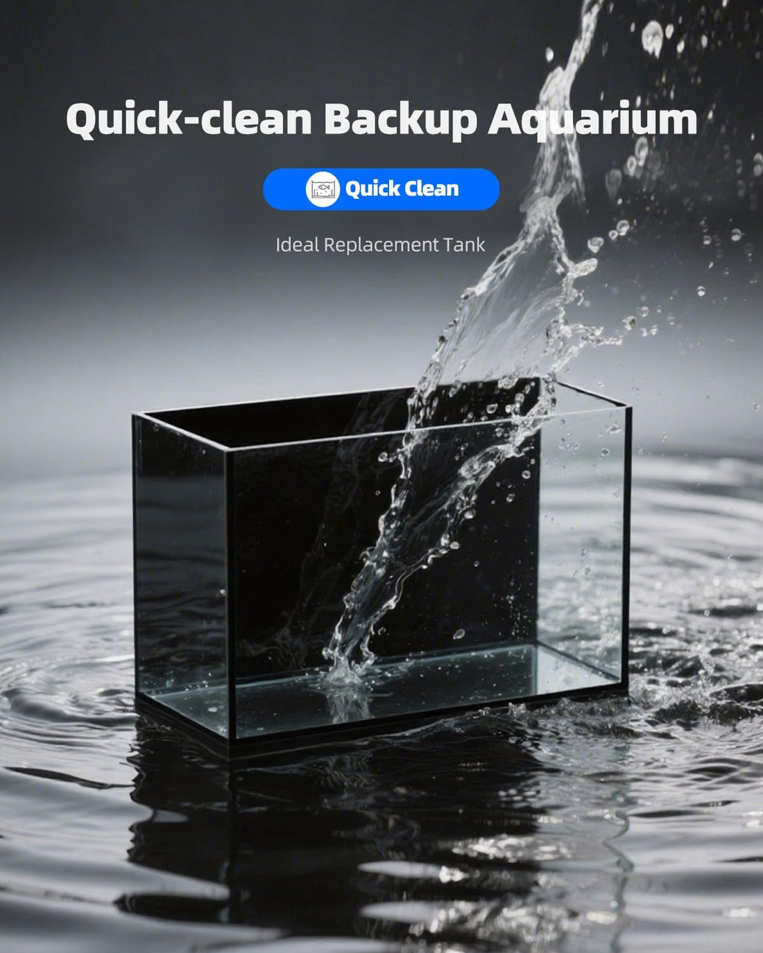 2.5 Gallon Nano Glass Fish Tank, Ultra-Clear Rimless Desktop Aquarium