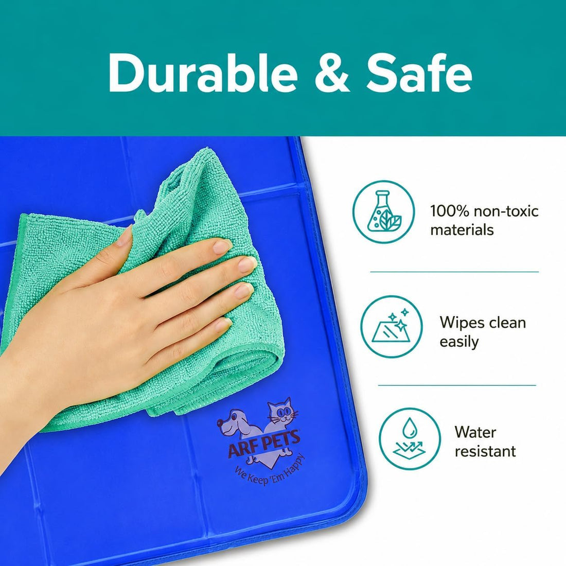 Arf Pets Dog Cooling Mat - Solid Gel Self-Cool Pad
