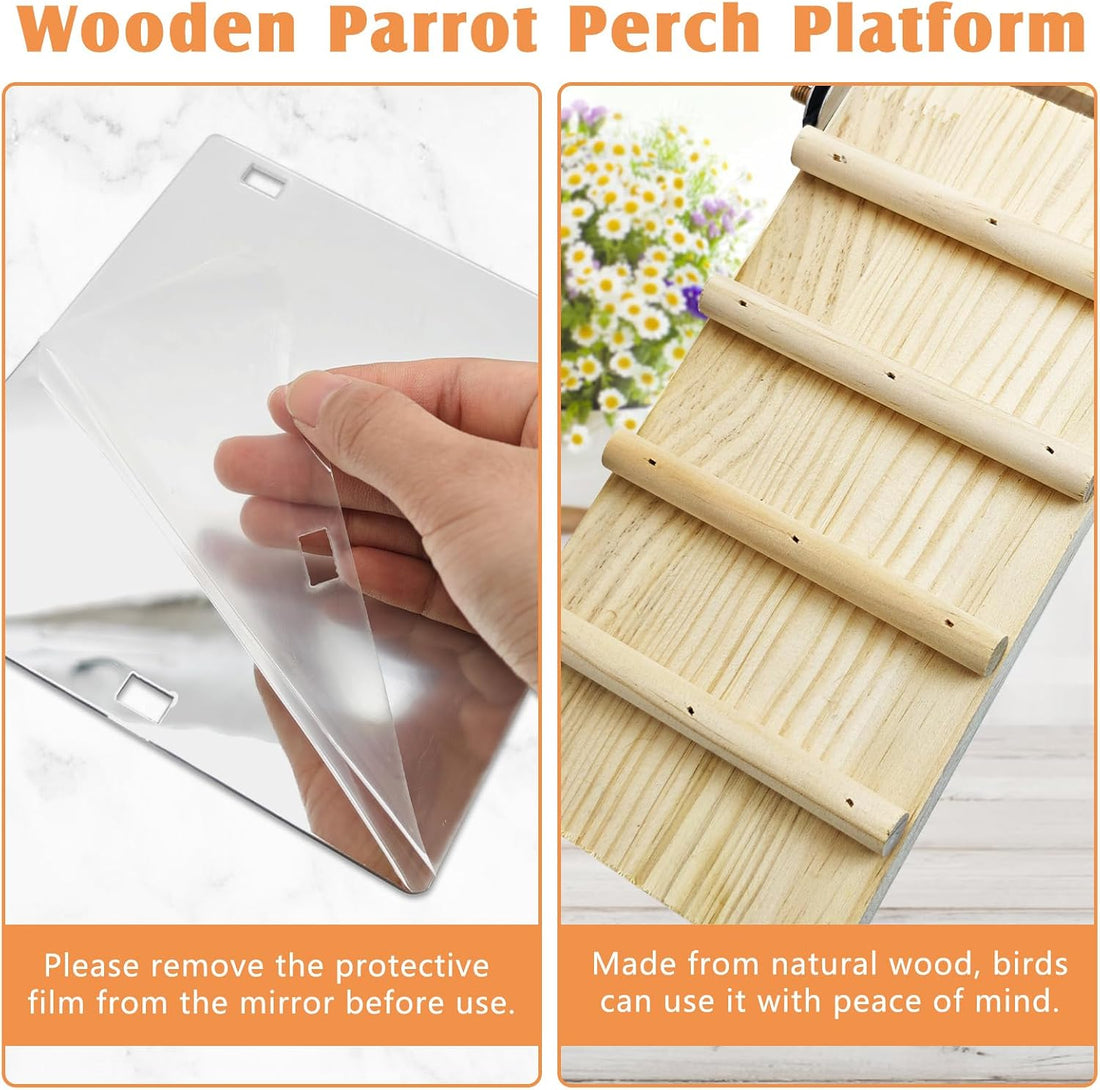 BNOSDM Bird Perch Platform with Mirror