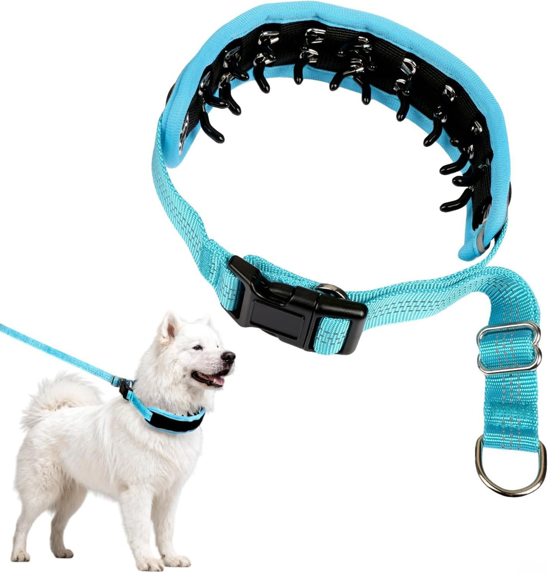 Lightweight Prong Collar for Dogs, Reflective No Pull Dog Collar