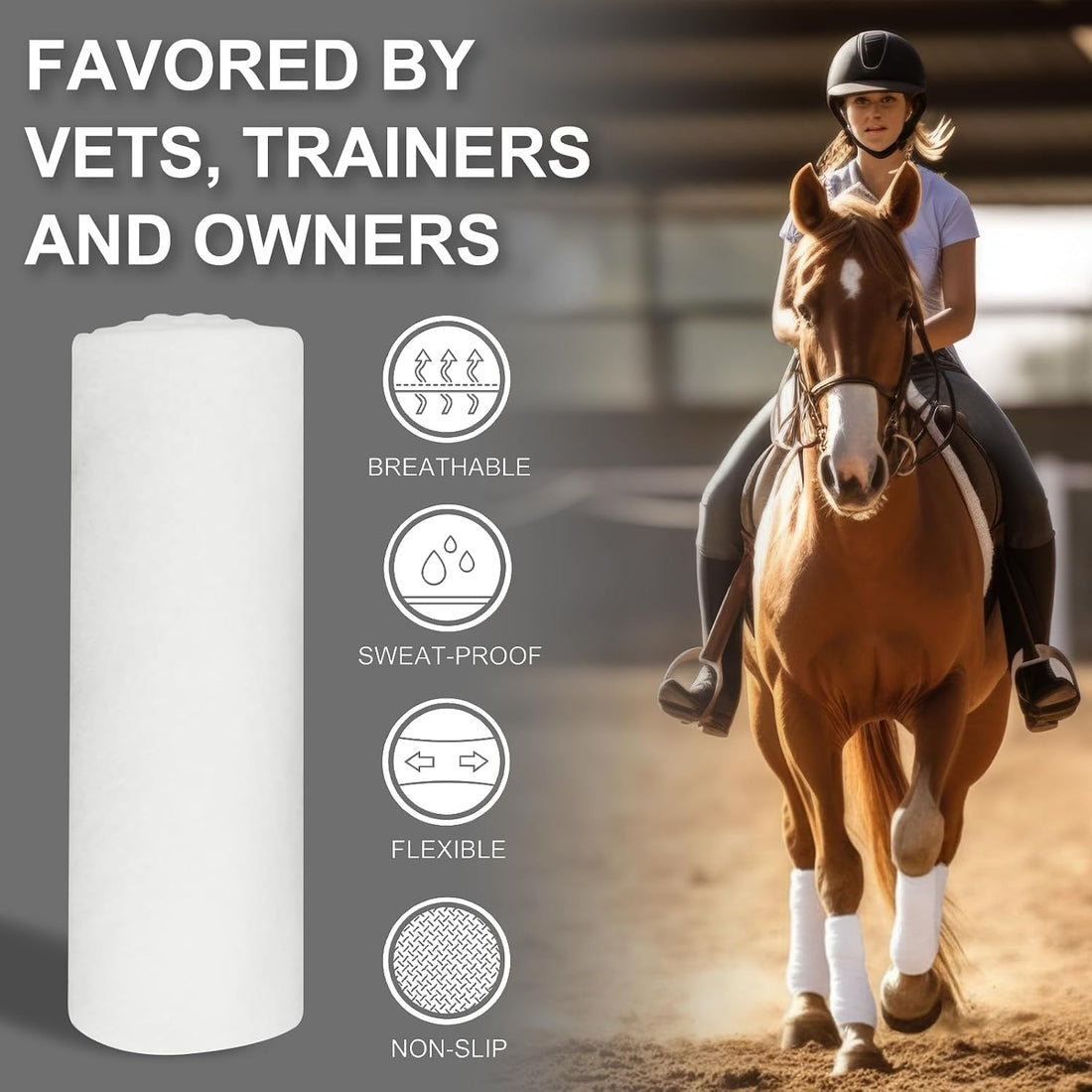 Abbylike 12 Pack Cotton Horse Leg Wraps Liner