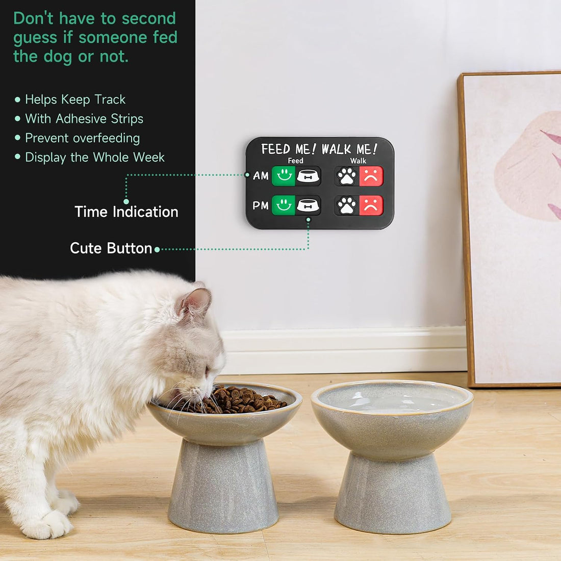 YAUYIK Pet Feeding Reminder Magnet, Dog Fed Sign Tracker