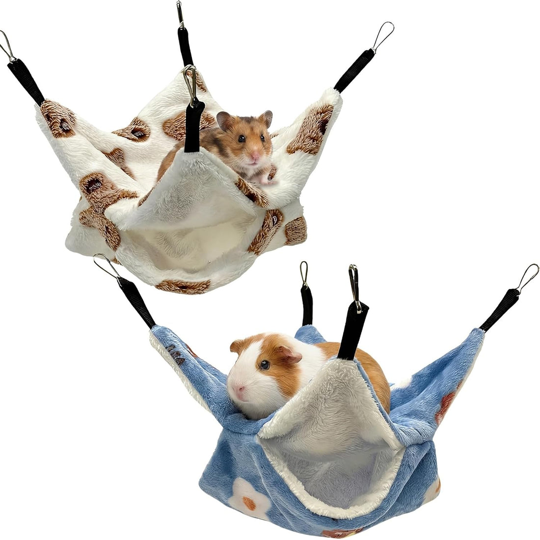 2 Pack Guinea Pig Hammock, Rat Hammock, Double Layer Bed
