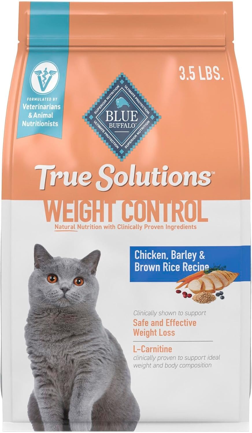 Blue Buffalo True Solutions Weight Control Chicken Dry Cat Food, 11 lb