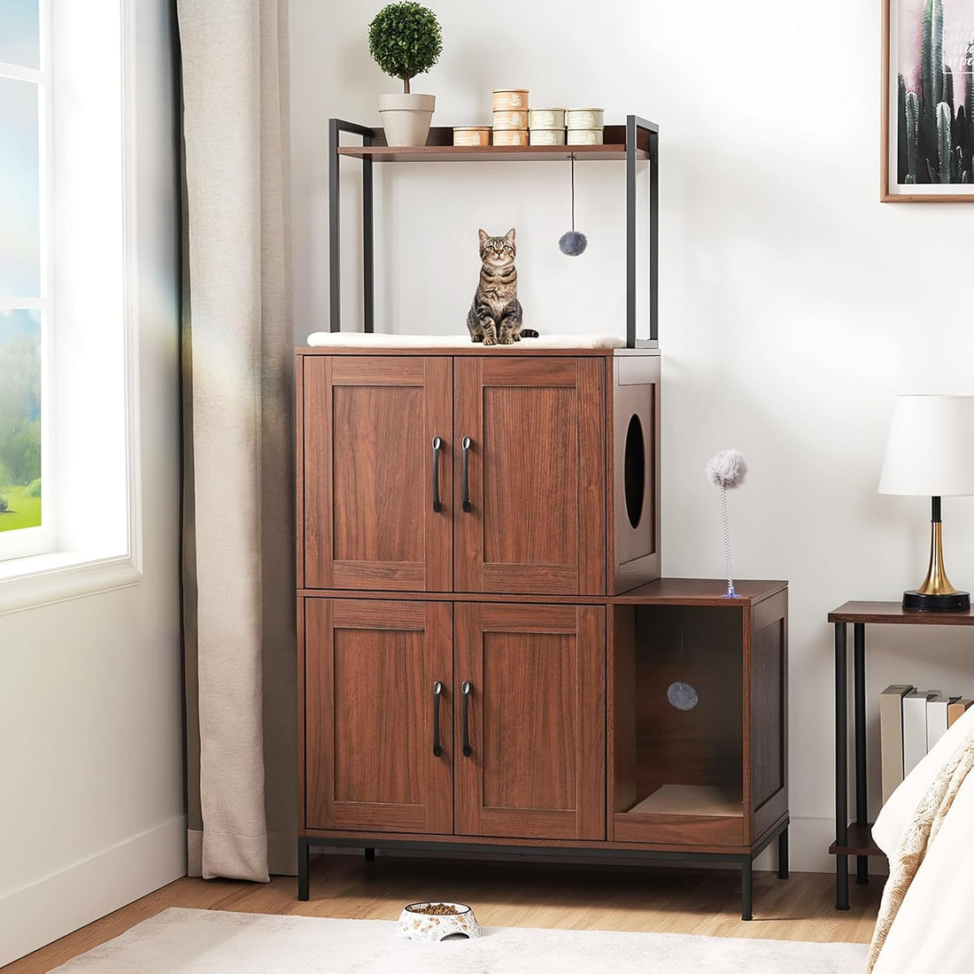 HOOBRO Litter Box Enclosure, Litter Box Furniture with Storage
