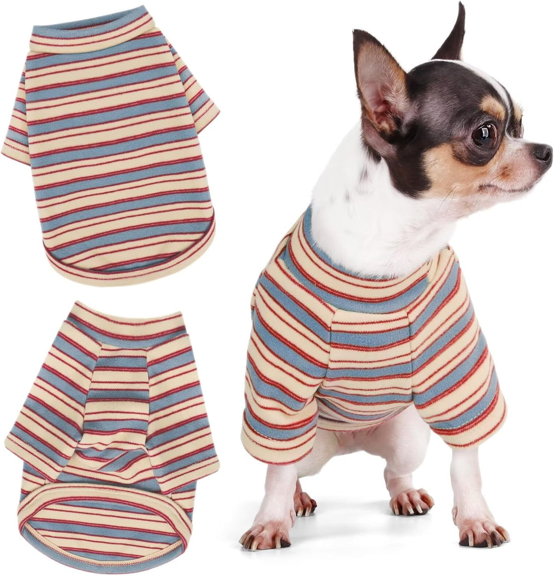 Stylish Striped Block Dog Shirt, Comfortable, Breathable