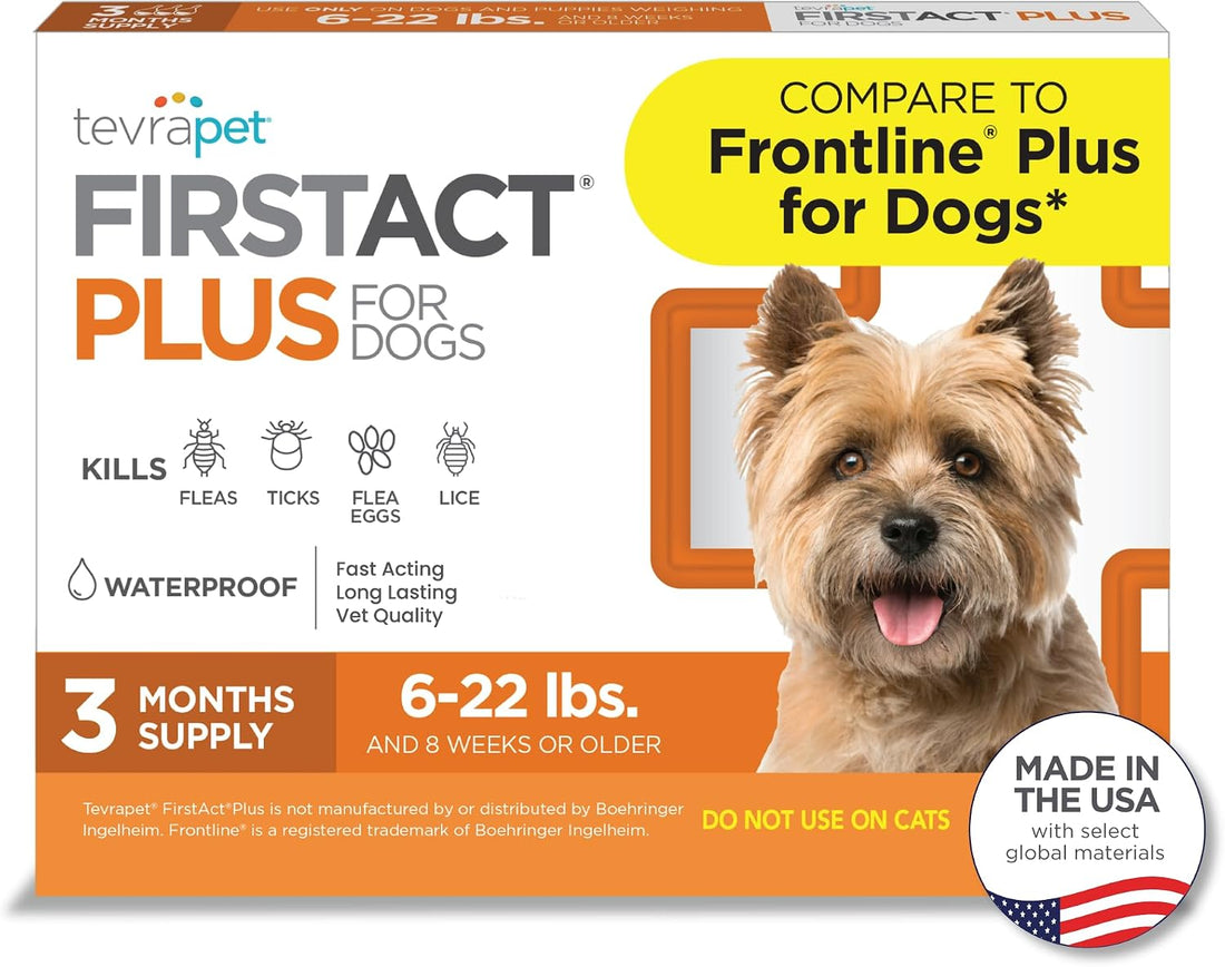 FirstAct Plus Flea Treatment for Dogs, Small Dogs 6-22 lbs, 3 Doses