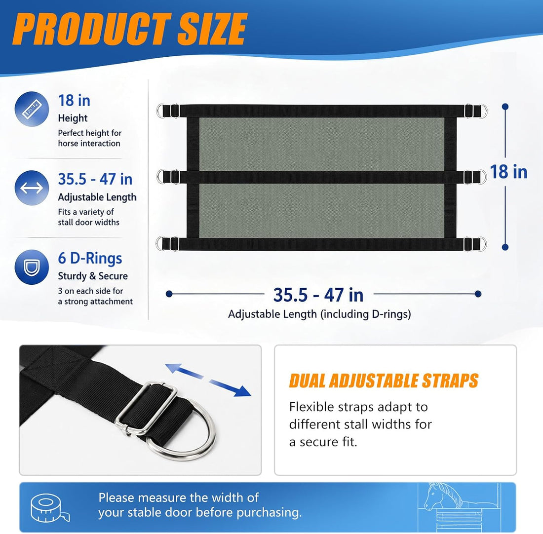 Horse Stall Guard, Adjustable Heavy Duty Soft Gate